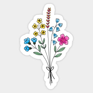 Subtle pan flower bouquet Sticker